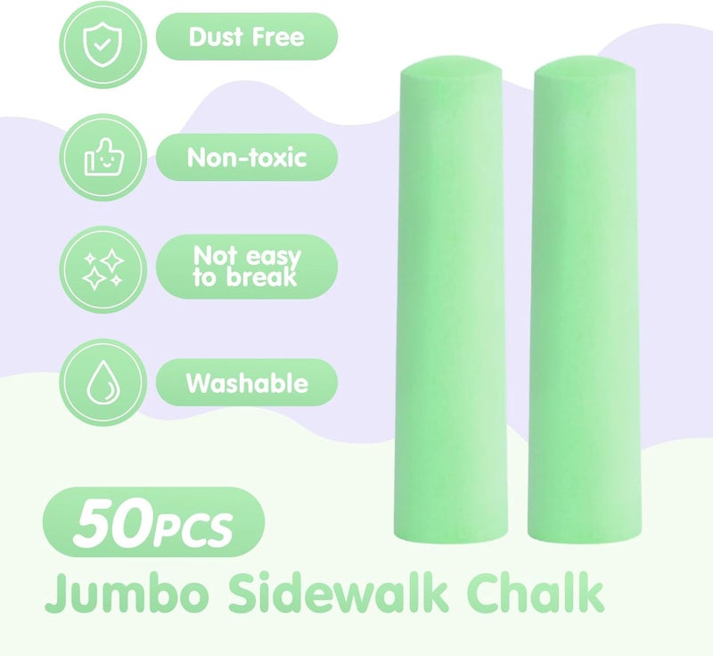 FELIZROCA 50 Pack Washable Sidewalk Chalks for Kids Non-Toxic Jumbo Chalk for Outdoor Art Play, Colored Chalk for Painting on Chalkboard, Blackboard and Playground - Image 5